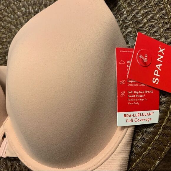 Spanx Underwire Bra Front Close Brallelujah Full Coverage 30011R Rose 32D NEW - Picture 5 of 7